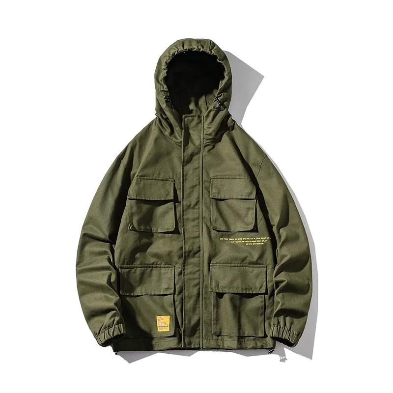 Куртка мужская демисезонная Повседневная однотонная 95% хлопок 5XL | Мужская одежда