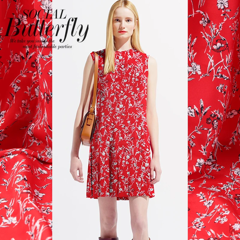 Летнее Брендовое тканевое платье с цифровой печатью 19 цветов 114 см ширина 16 м