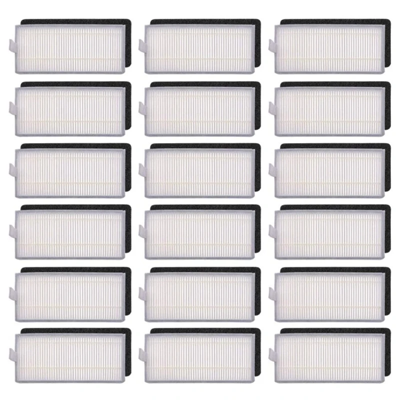 

18 Pairs HEPA Filter and Filter Cotton Sweeping Robot Accessories for Ecovacs Deebot N9+ Robot Vacuums