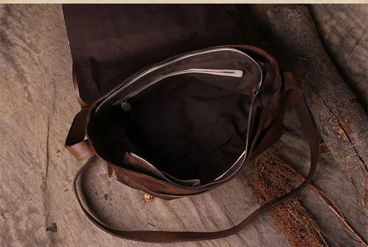 Vintage Distressed Leather Men Shoulder Bag Portable Messenger Street Bags Hand-colored Motorcycle Tide Male Soft Tc |