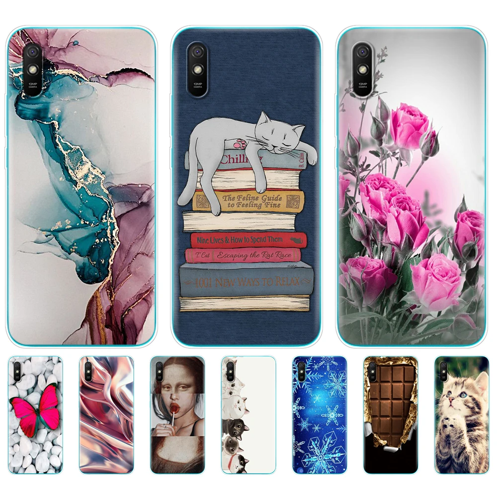 

For xiaomi redmi 9A Case cover Silicon Back coque For redmi 9A Soft Case 6.53 inch etui bumper Skin shockproof cute cat