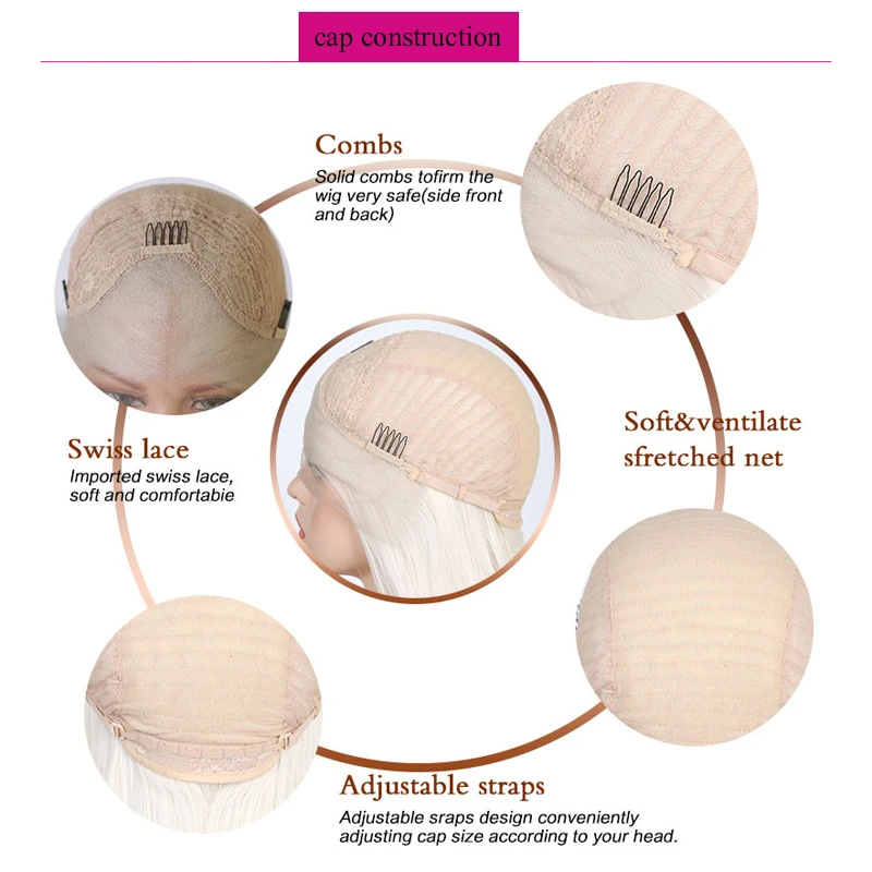 Длинный шелковистый прямой розовый парик термостойкие волосы синтетический на