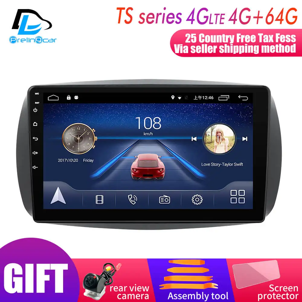 Android 9 0 автомобильный dvd плеер мультимедийное радио для Mercedes/Benz Smart Fortwo 2016 WiFi BT gps