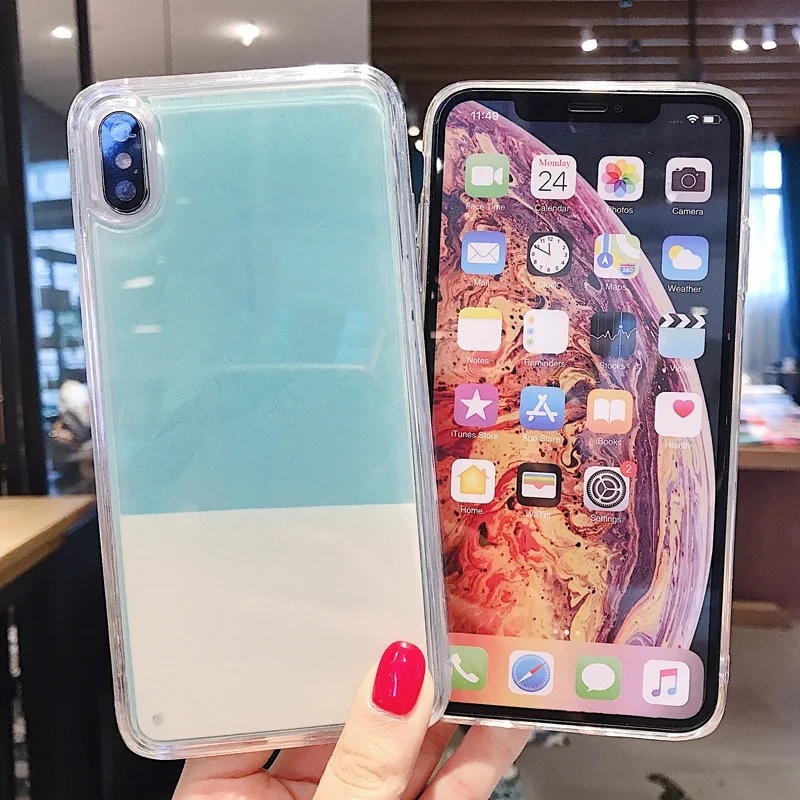 Светящийся неоновый песок однотонный чехол для Iphone 12 12Pro 11 11Pro X XS XR Max 6 6S 7 8 Plus с
