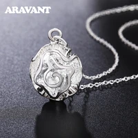 925 silver flower pendant necklace chain for women wedding jewelry gifts
