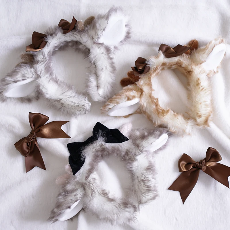 

Original Design Lolita Plush Venison Ear KC Elk Headband JK Venison Ear Flower Headdress