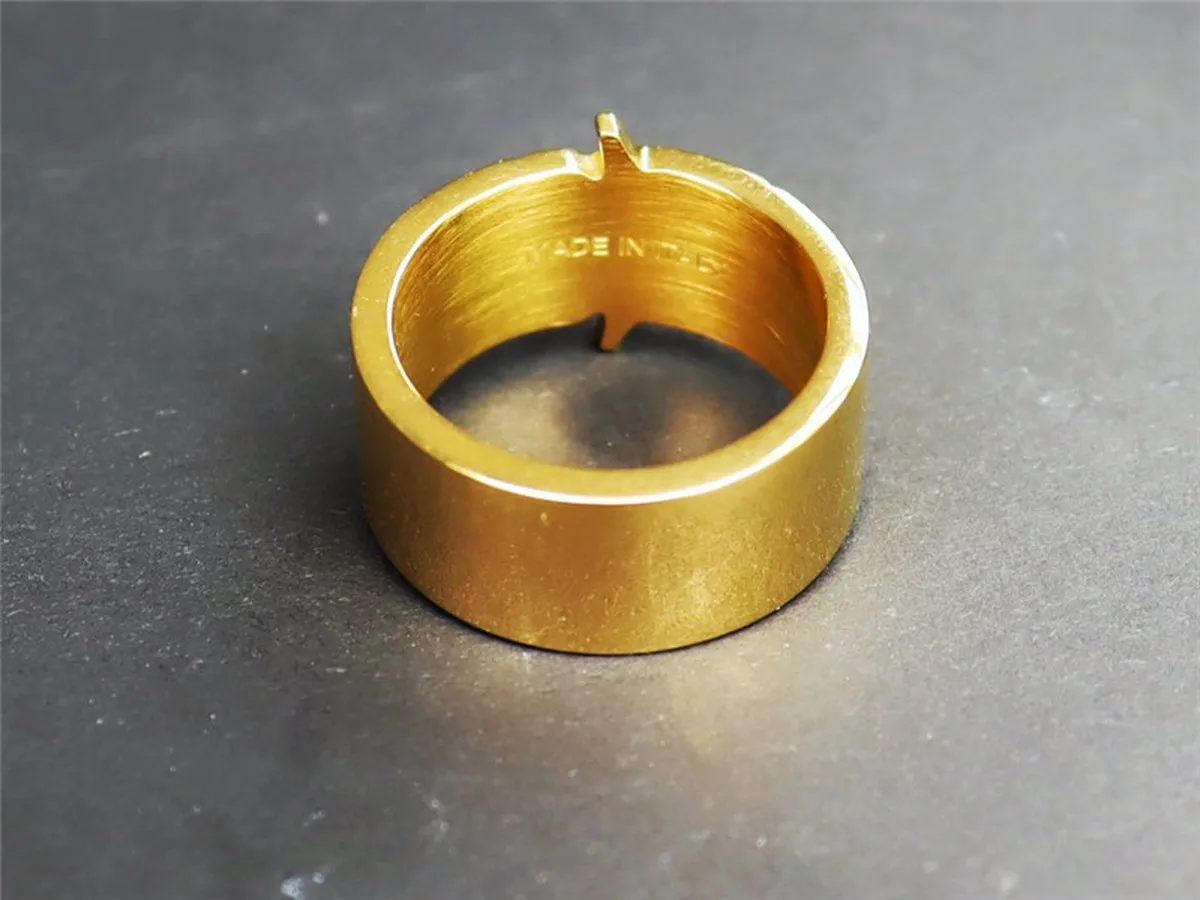 

High Quality Silvery Golden ALYX Rings Men Women 1017 ALYX 9SM Buckle Ring Rollercoaster Buckle Laser Letters Details