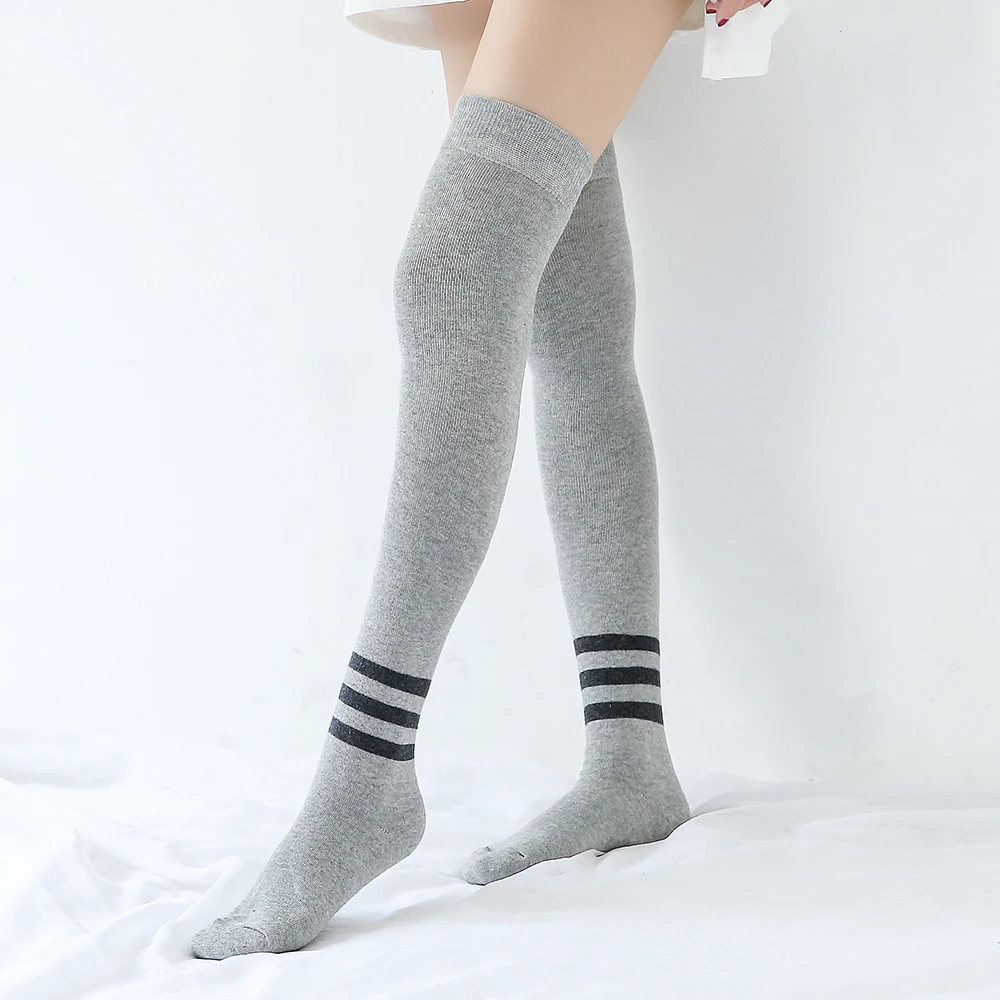 Хлопковые гольфы выше колена для молодых женщин сезон весна осень вязаные теплые