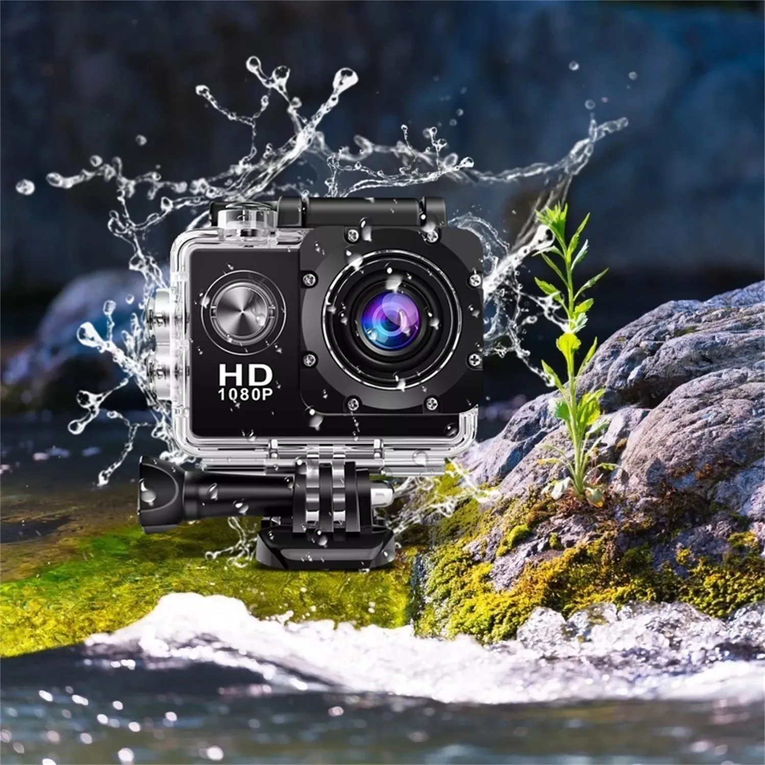 Mini Sports Camera 1080p 12mp Black Full Hd 30m/98ft Underwater Waterproof Action Portable Live Streaming | Электроника