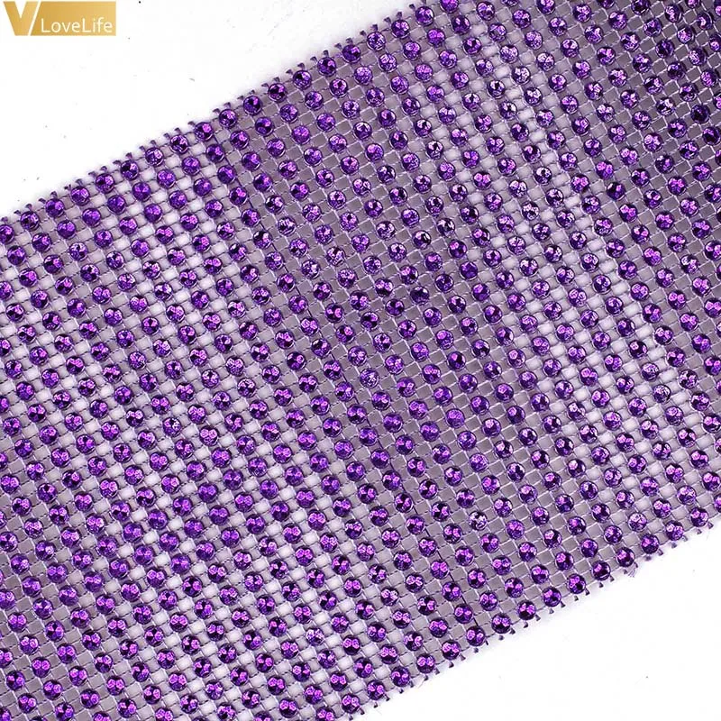 

1M Colorful Plastic Diamond 24 Rows Decorative Mesh Drill Wedding Supplies Home Decoration DIY Accessories