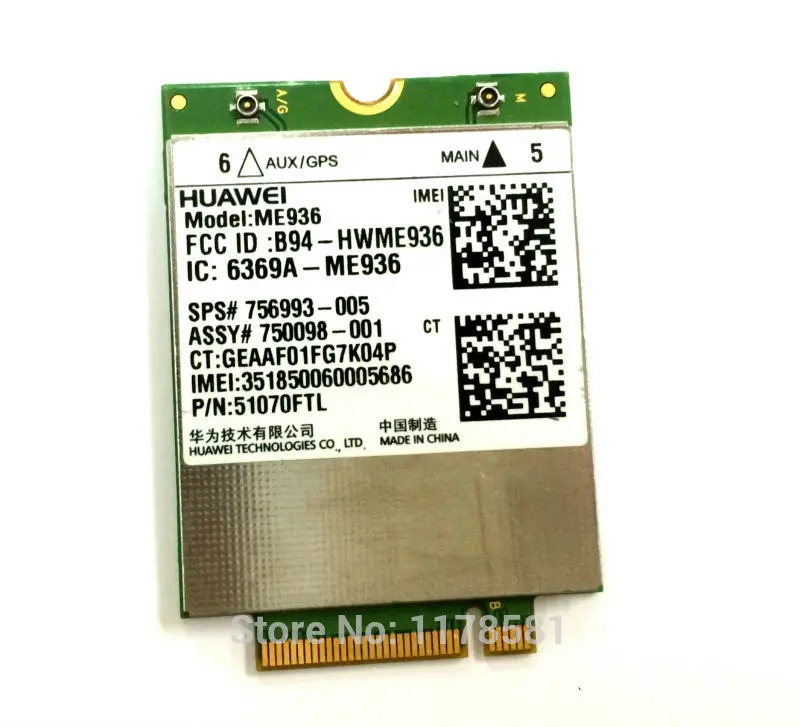Оптовая продажа новинка модули WCDMA/HSDPA/HSUPA/HSPA + GPRS/EDGE NGFF для HP SPS:756993-005 HUAWEI ME936 4G LTE |