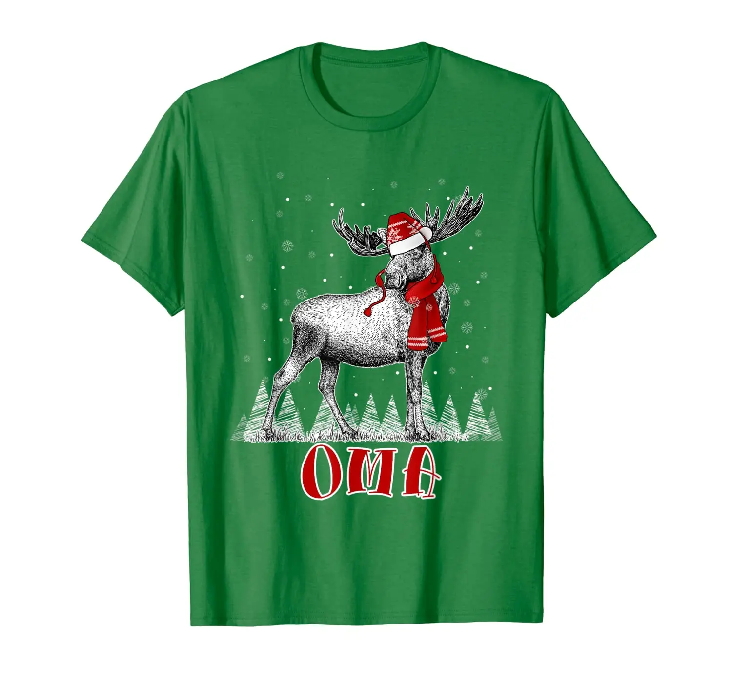 

Oma Moose Wear Santa Hat Matching Family T-shirt