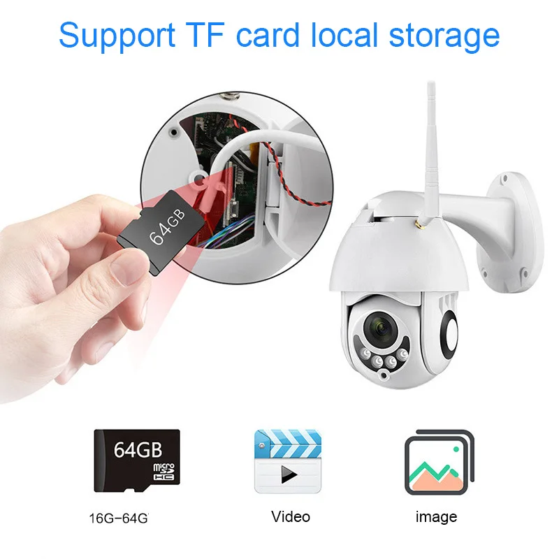 1080P Wireless IP Camera 4X Digital Zoom Speed Dome Outdoor WIFI Audio P2P CCTV Surveillance | Безопасность и защита