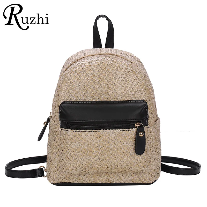 

Weave Mini Bagpacks For Women 2021 Luxury New Leisure Backpack Travel Multi Function Shoulders Bags Girl Gift Beach Bag Ladies