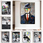 Граффити на холсте искусство Плакаты и принт в стиле протестного уличного искусства, Бэнкси Холст настенные картины без рамки для украшения дома картины