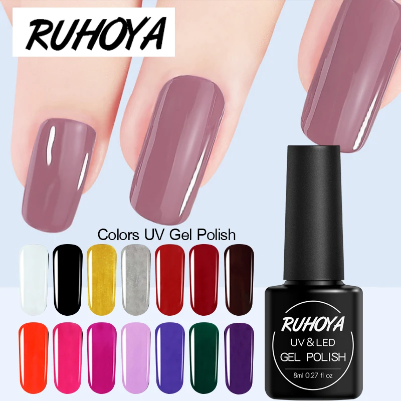 Ruhoya Новый 22 цвета 8 мл лак УФ светодиодный гель Устойчивый для ногтей новая