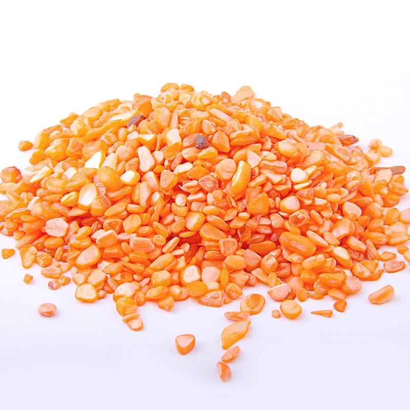 Бусины в виде ракушек из фишек оранжевый перламутр натуральный неправильная