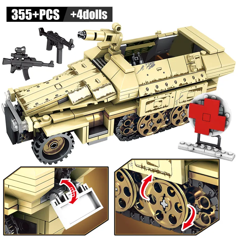 DIY City WW2 немецкий бронированный автомобиль строительные блоки для военных