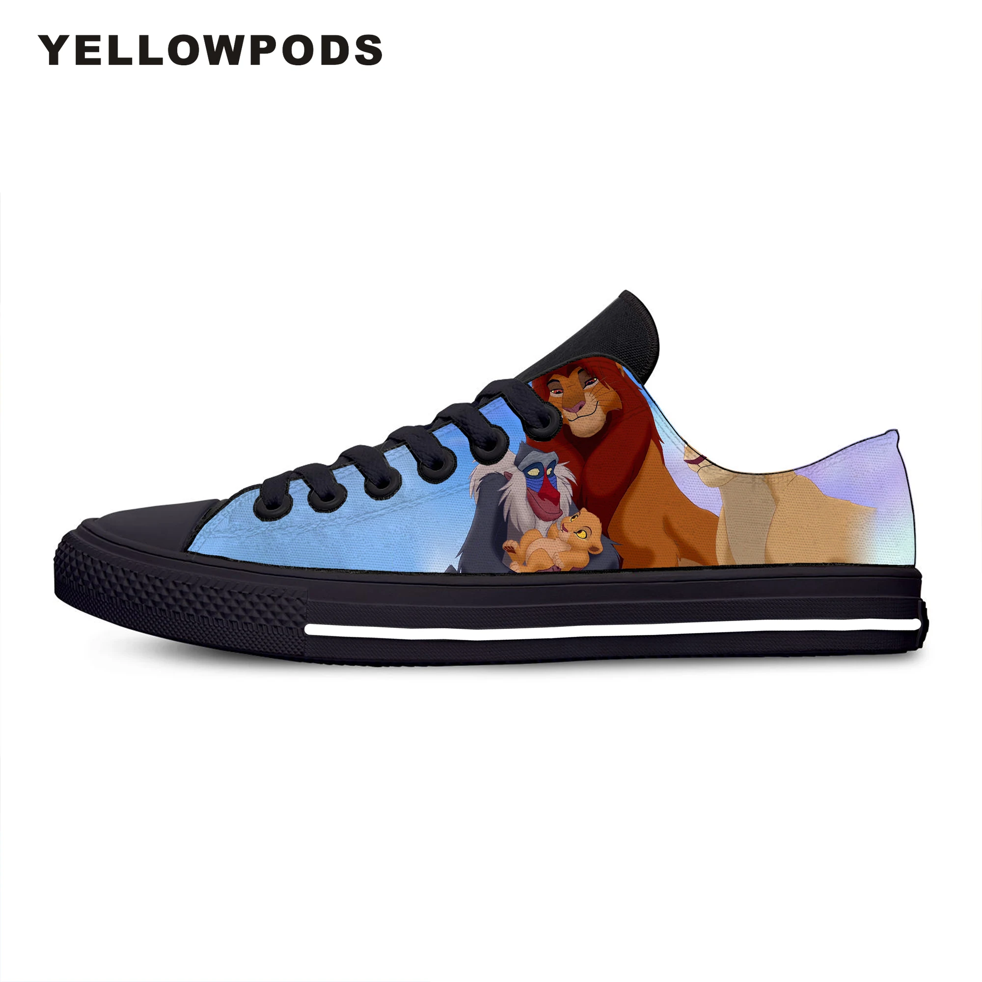 

Women's Flats Classic Canvas Shoes Cartoon The Lion King Custom Logo Image Printing Mesh Breathable Walking Flat Outdoor Shoes