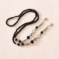 women black silver eyeglass chains retro acrylic beads anti slip eyewear cord holder neck strap reading glasses rope mask chain