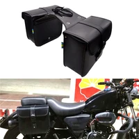 1 pair universal motorcycle tail side saddle bags pu leather tool bag waterproof for harley honda yamaha suzuki kawasaki