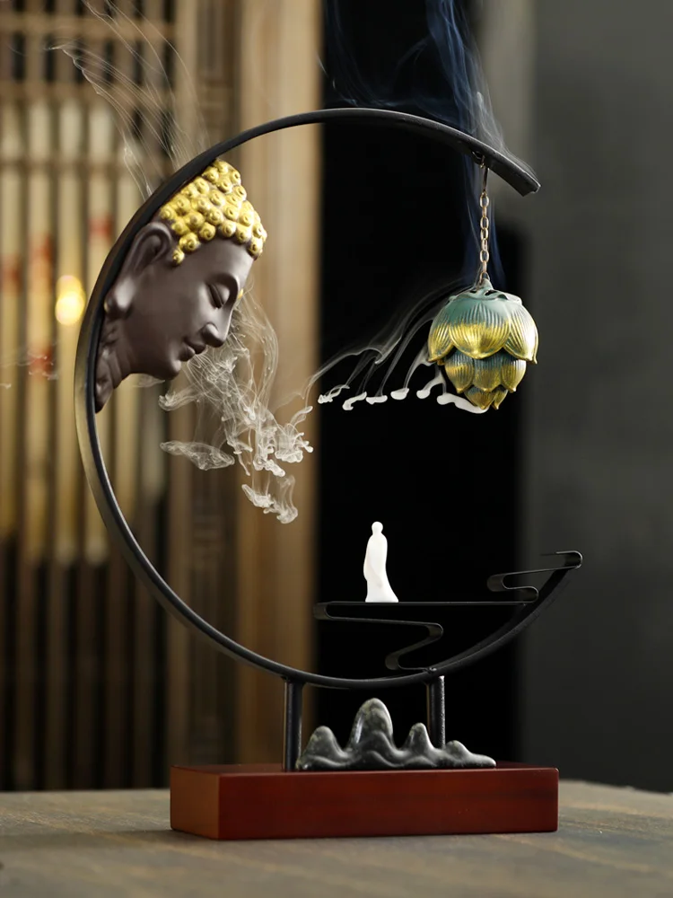 Дым обратный Ладан горелки Керамика статуя Ароматические водопад Decoracion Центро