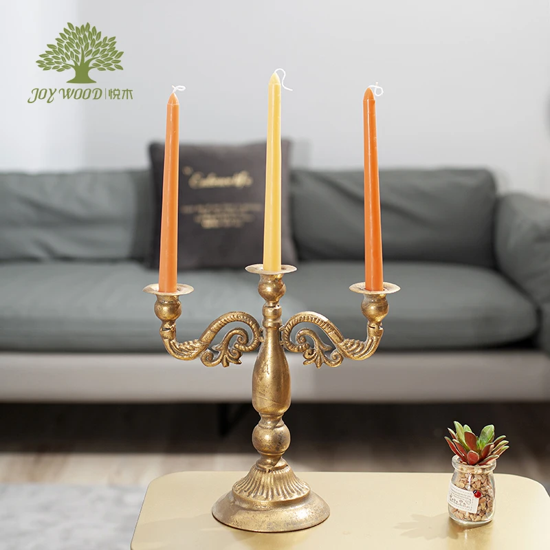 

Gold Large Nordic Candlestick Vintage Metal Romantic Candle Holder Living Room Porte Bougie Mariage Wedding Decoration MM60ZT