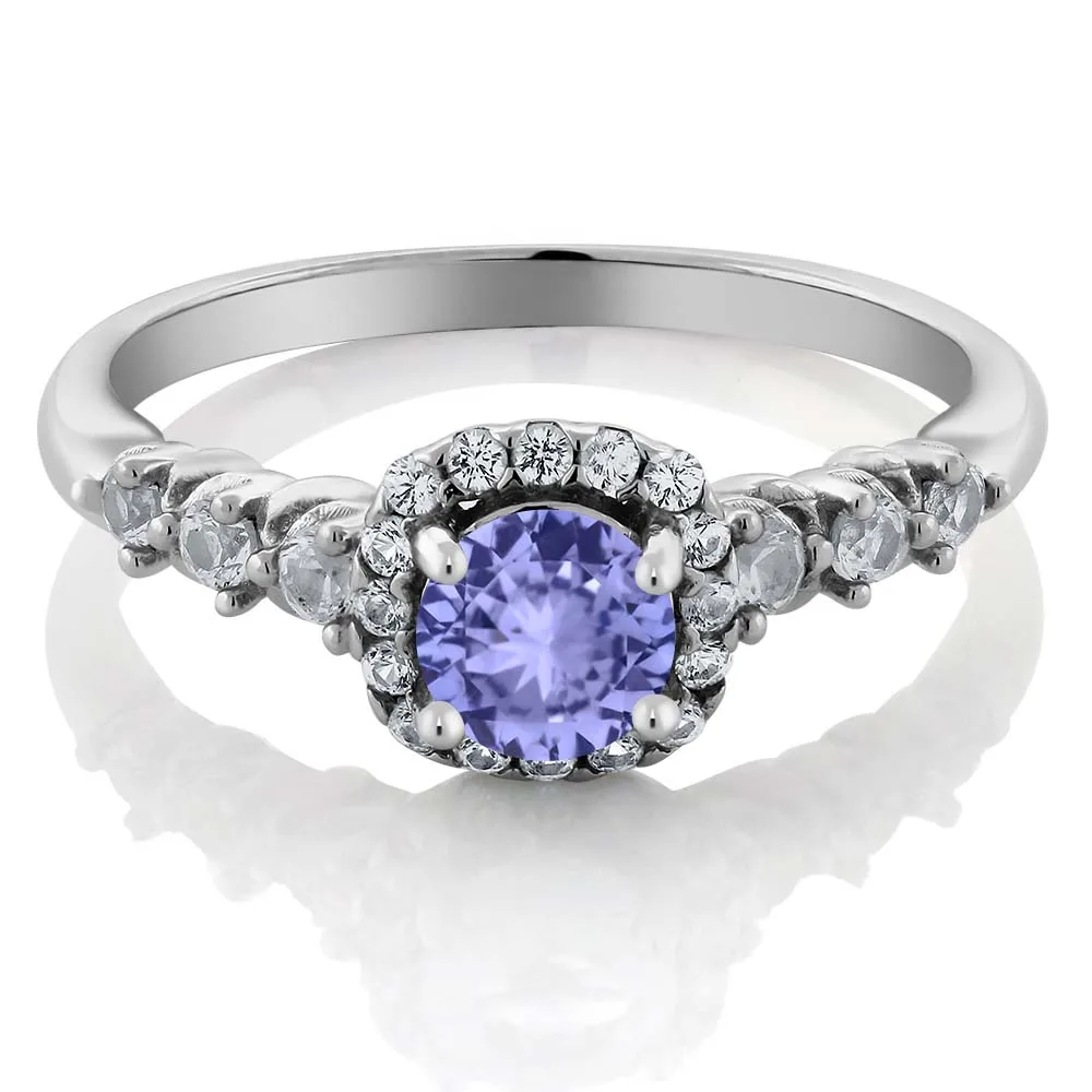 GemStoneKing 925 пробы серебряные кольца для женщин 0 88 карат круглый натуральный