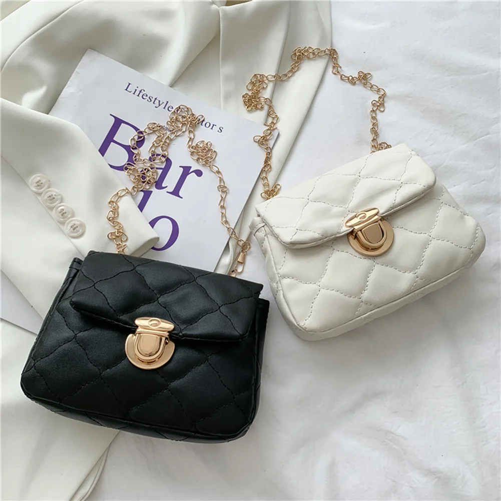 

Fashion Women Pure Color PU Leather Shoulder Crossbody Messenger Bags Casual Ladies Chain Small Handbags Purse