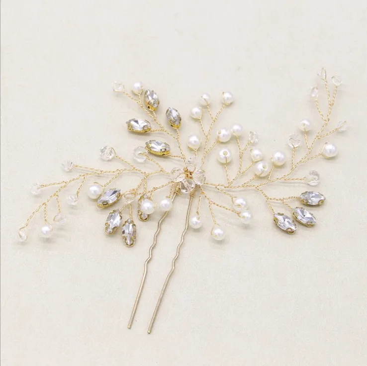 Жемчужное искусственное украшение для волос с кристаллами Стразы женщин цветок