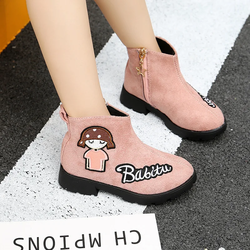 Новые зимние Ботинки Martin для девочек Детские модные теплые ботинки Хлопковые