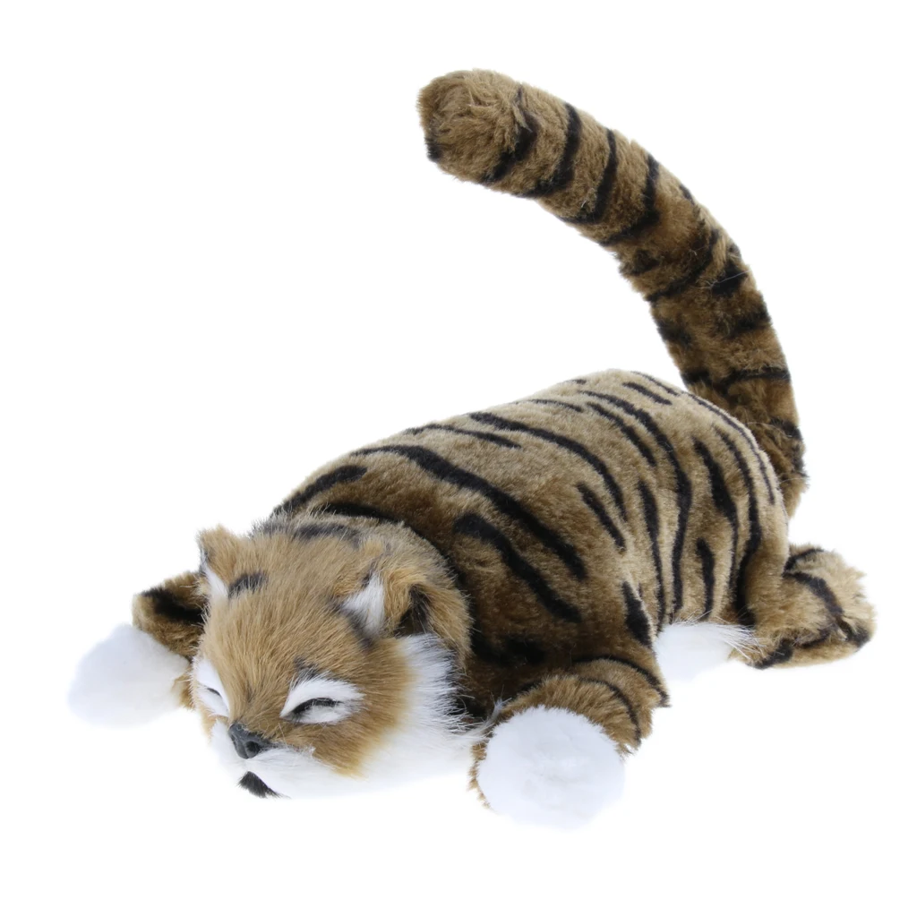 Electric Rolling Wagging Tail Cat Plush Stuffed Animal Pet Model Toy Home Decor | Игрушки и хобби
