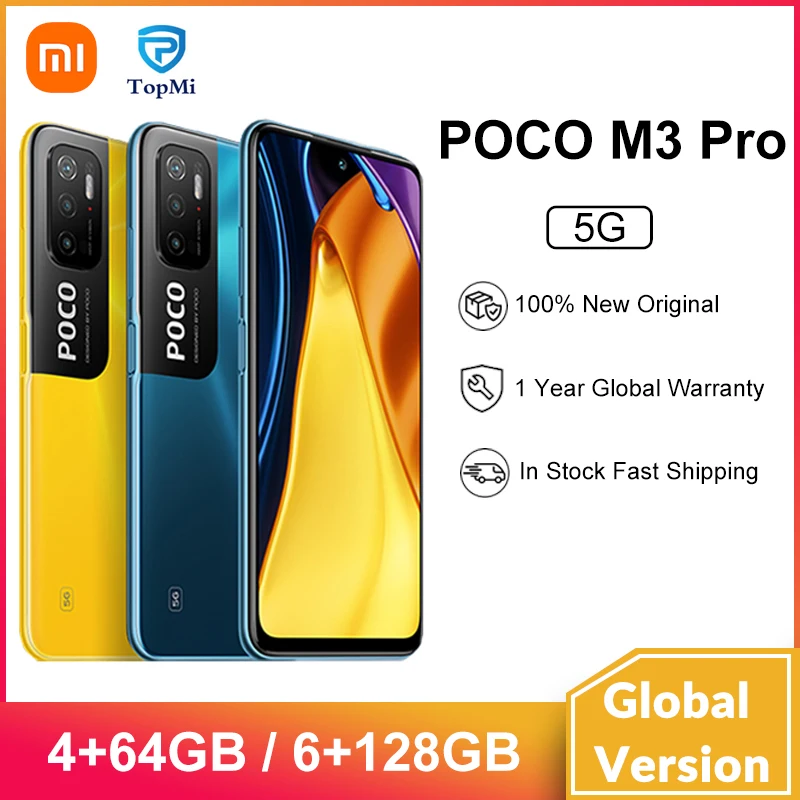 Глобальная версия POCO M3 Pro 4 Гб ОЗУ 64 ПЗУ Dimensity 700 Octa Core 90 Гц 6 5 &quotFHD + DotDisplay 5000 мАч NFC 48