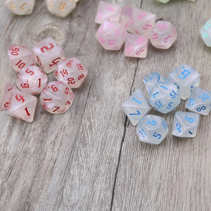 7 шт. полимерные многогранные кубики для игры в игральные кости настольные