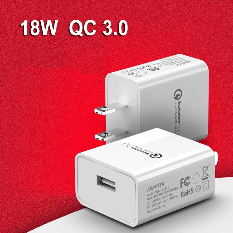 USB зарядное устройство Quick Charge 3,0 Us Plug Qc 3,0 18 Вт зарядное устройство для samsung huawei sony Hp lenovo Xiaomi 3 4 4C 5 5S Plus 6 8 Mix2 Mix2S