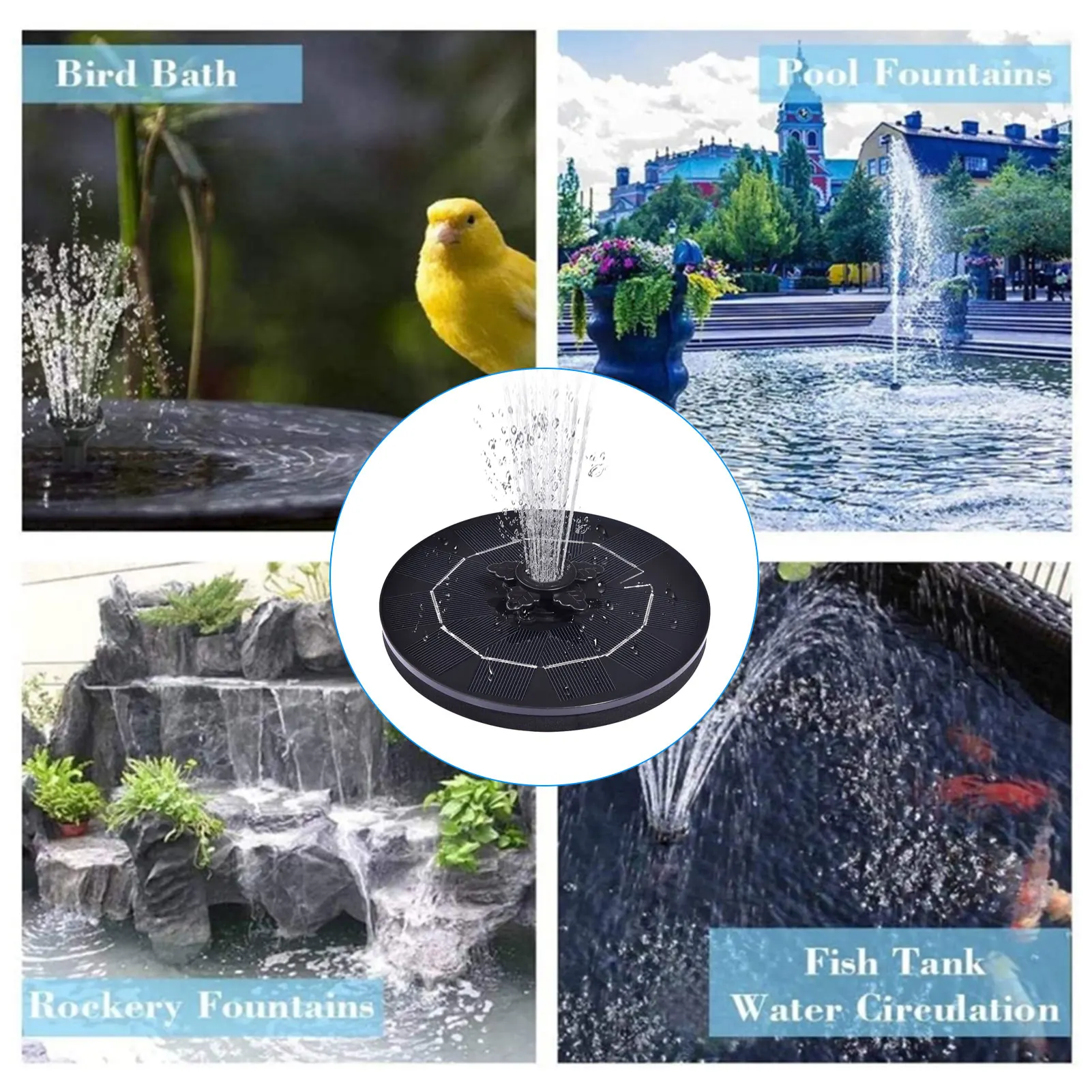 

Fountain pump 3W Swimming Pools Solar Fountain 3 in 1 nozzle Bird Bath pond swimming pool Fish tank aquarium garden decor