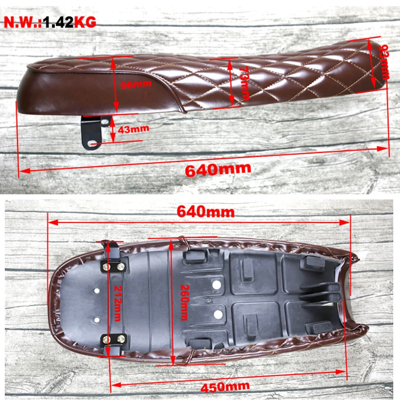640 мм Универсальные высококачественные винтажные мотоциклетные сиденья ручной