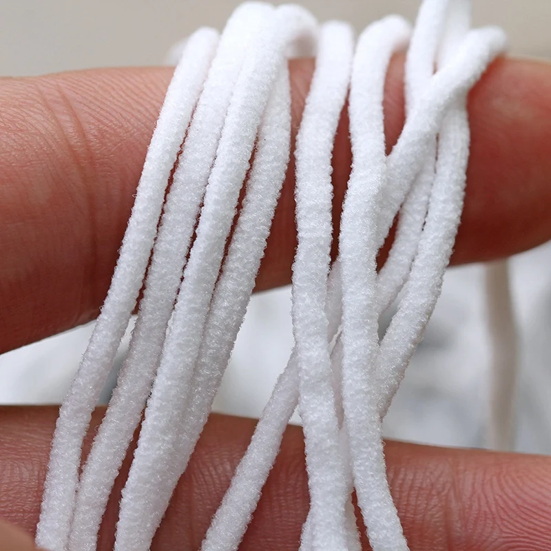 

1/8 Inch Elastic Cord Heavy Stretch String Braided Elastic Band/Elastic Rope 200M Sewing Elastic Spool for Mask (Round)