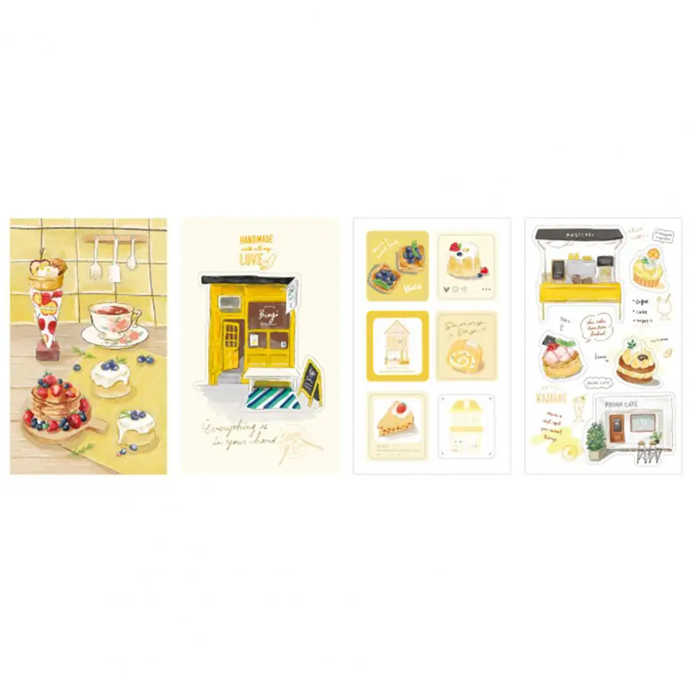 4Pcs Universal Paper Collection Supplies Decorative Scrapbook Sticker Set DIY Diary Fade-less for Student | Дом и сад