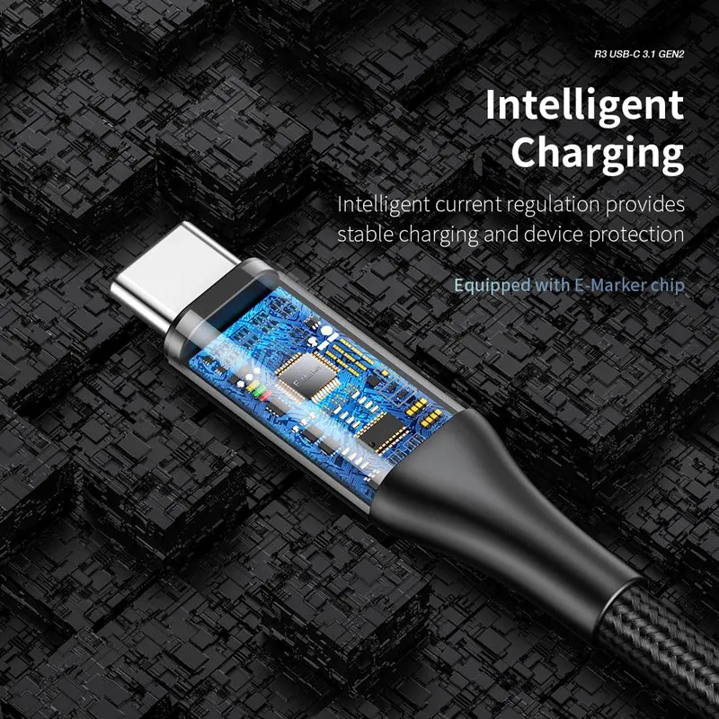 Кабель ROCK type C-type C 5А PD 100 Вт Кабель для быстрой зарядки c кабель для передачи данных type-c кабель для быстрой зарядки мобильного телефона для samsung S10 s9