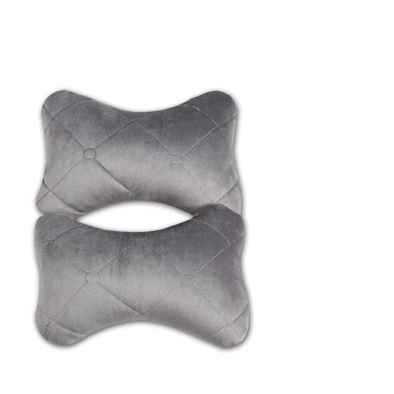 

1 Pair Short Plush Car Neck Pillows Headrest Seat Breathable Fabric Cute Sleeping Warm Cushion for Man Kids Apoya Cabeza Auto