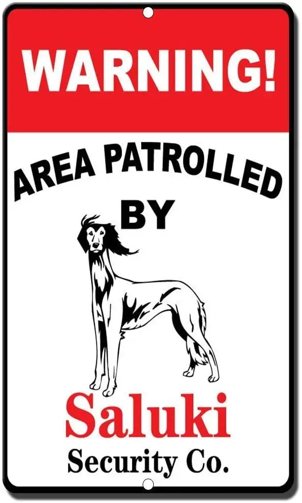 

Warning Area Patrolled by Saluki,Suitable for Your bar,Cafe,Restaurant,Kitchen,Swimming Pool,Hotel,Club,Garage etc