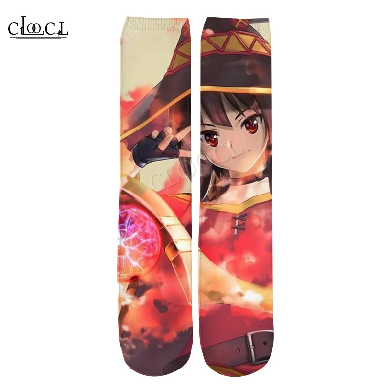

CLOOCL 2021 Newest Anime Megumin Konosuba 3D Print Fashion Men Women Unisex Hot Selling Harajuku Korean Straight Socks