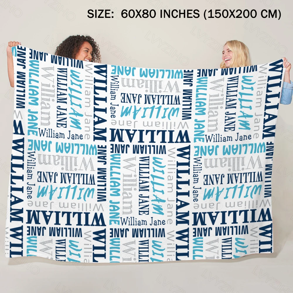 LVYZIHO Personalized Name Personalized Blanket Gift For Baby- 30x40 / 48x60 / 60x80 Inches - Fleece Blanket