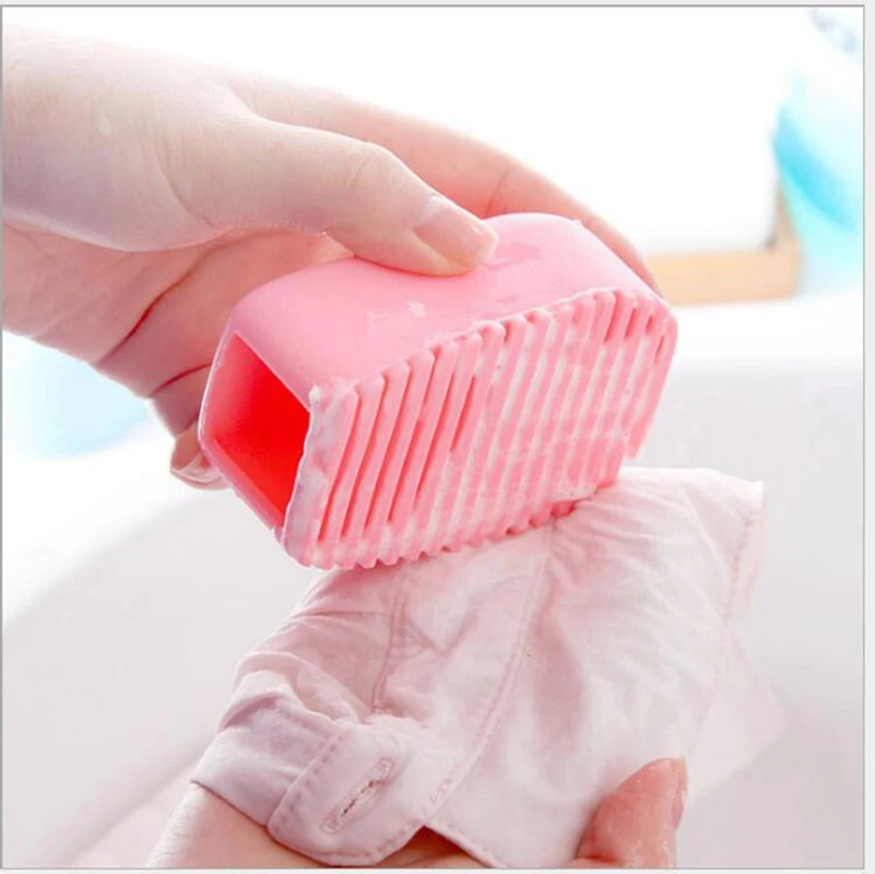 

Candy-Colored Hand-Held Thickened Silicone Laundry Brush Portable Mini Washboard Washboard Cleaning Washboard Brush