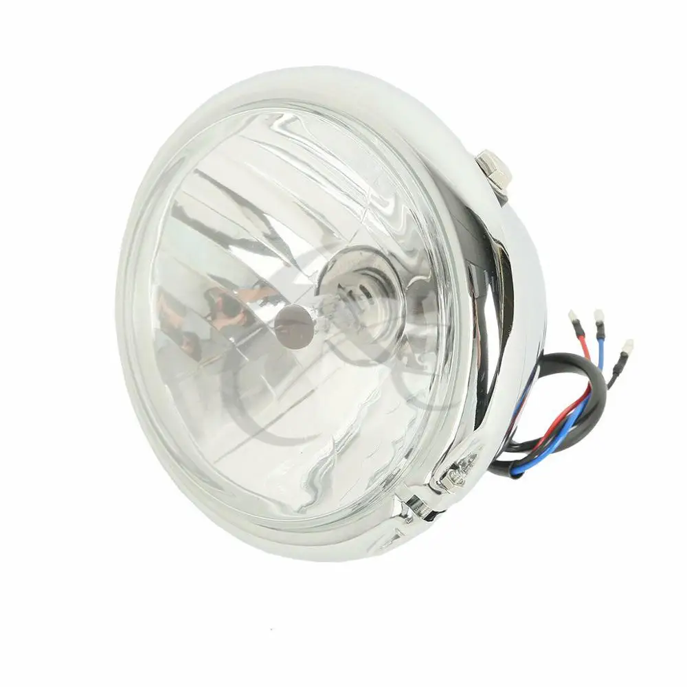 

Мотоцикл 6 "черный хром H4 Лампа Hi Lo луч фара для Harley Chopper Cruiser Cafe Racer Bobber 12V