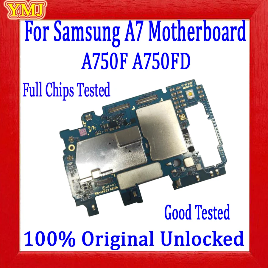 100% оригинальная материнская плата 64 Гб/128 ГБ для Samsung Galaxy A7 2018 A750F/A750FD/GN/A705F/A705FD/FN/GM/GN