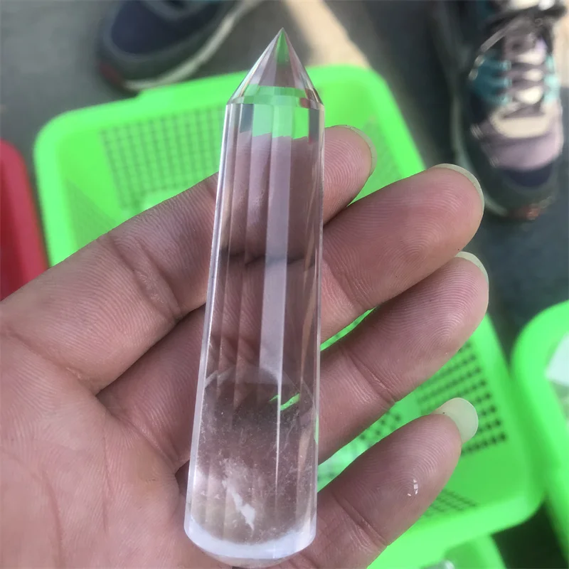 

24 sides 50-110mm natural super transparent quartz Crystal Energy Double Stop Magic Wand pure hand polished ornament gift