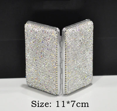 Rectangle Box Креативная блестящая Хрустальная пепельница для автомобиля, подстаканник, металлические блестящие стразы, чехол для сигарет, автомобильные аксессуары для девушек и женщин - Название цвета: Rectangle Box