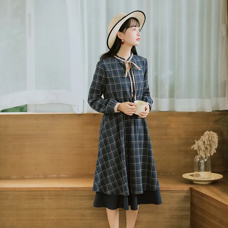 2019 новые модные женские платья художественное и элегантное клетчатое платье с